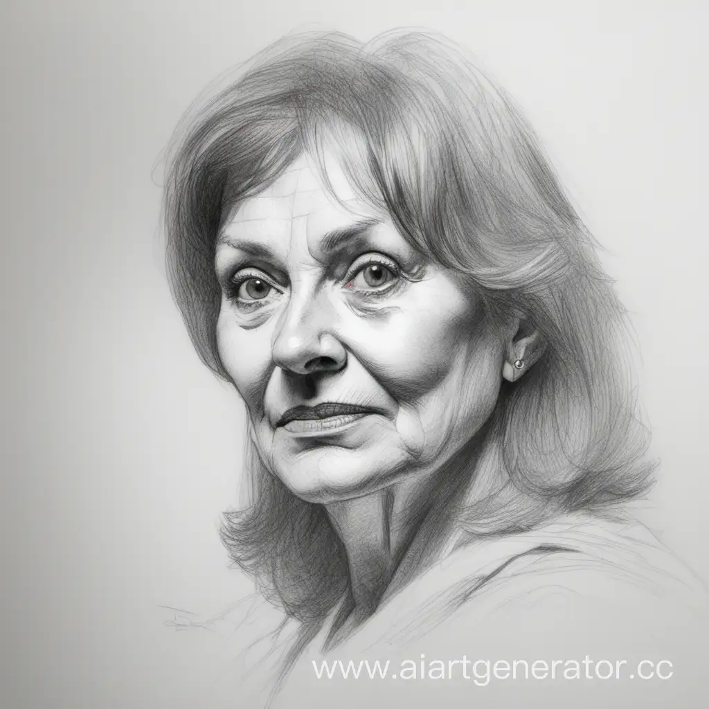 Expressive-Portrait-Sketch-of-a-MiddleAged-Woman-in-Pencil