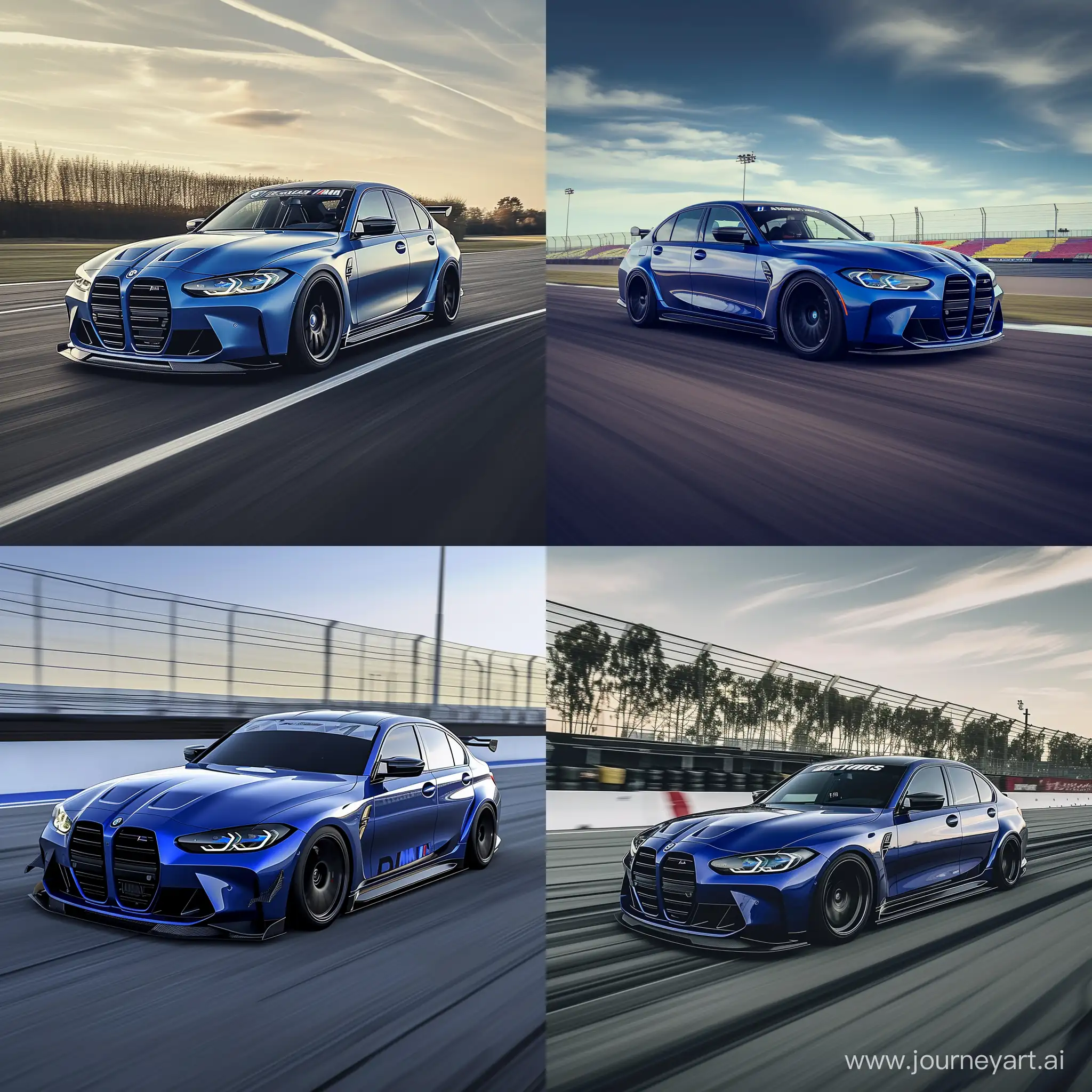 High-Precision-Drifting-Blue-BMW-M3-2023-with-Tuning-Body-Kit-on-Track