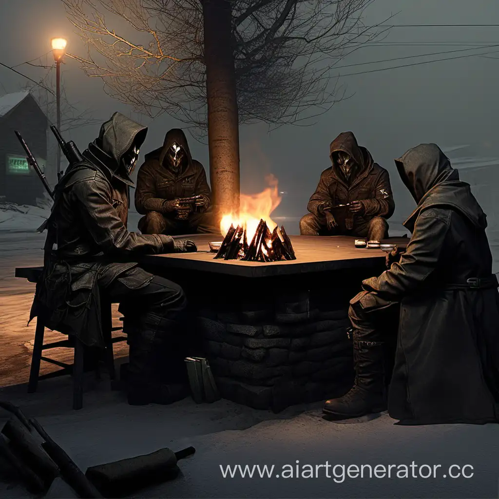 Stalkers-Gathered-Around-Bonfire-at-Bar-Location-in-Stalker
