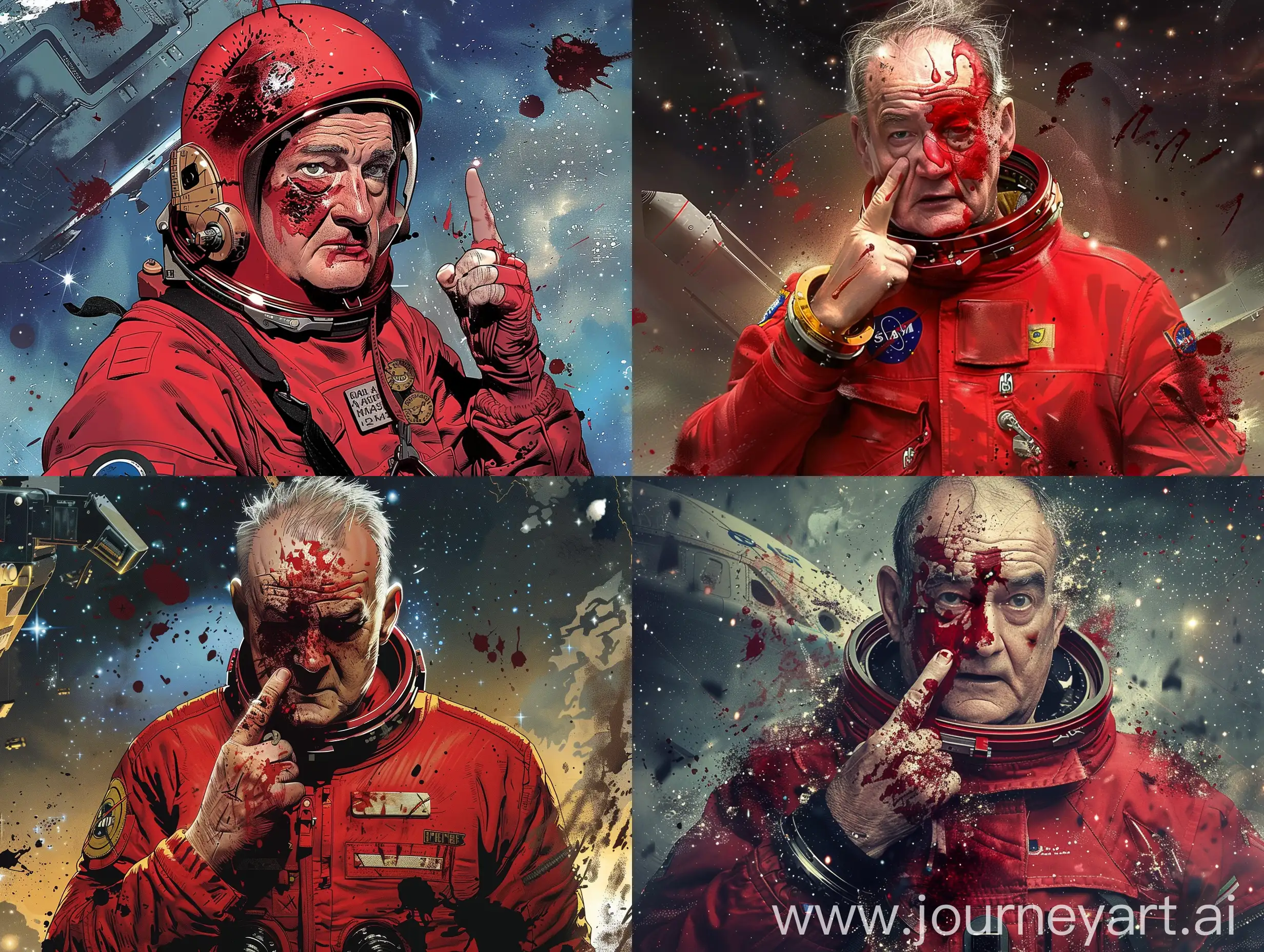 Bill-Murray-in-1960s-Red-Spacesuit-with-Mysterious-Silence