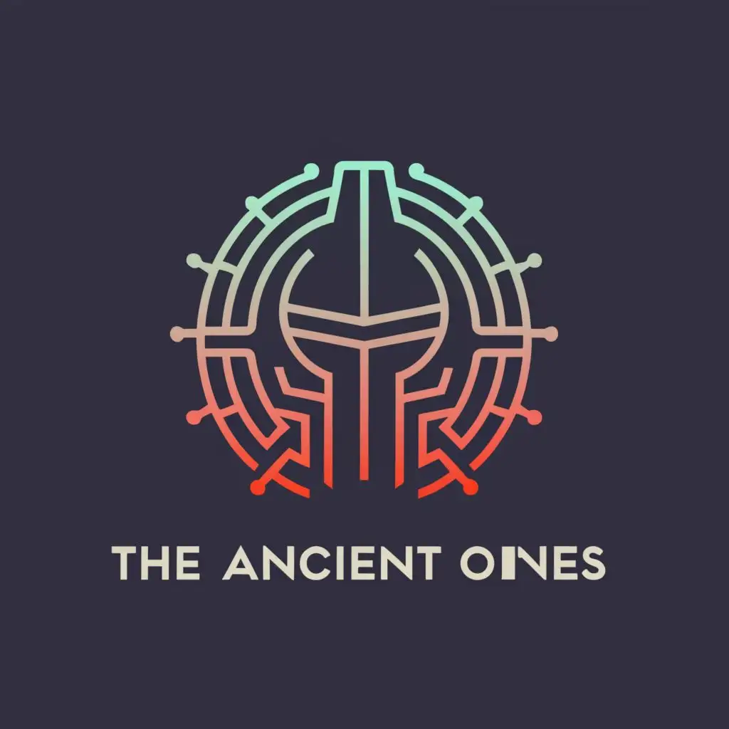a logo design,with the text "The Ancient Ones", main symbol:robot warrior,Minimalistic,be used in Technology industry,clear background