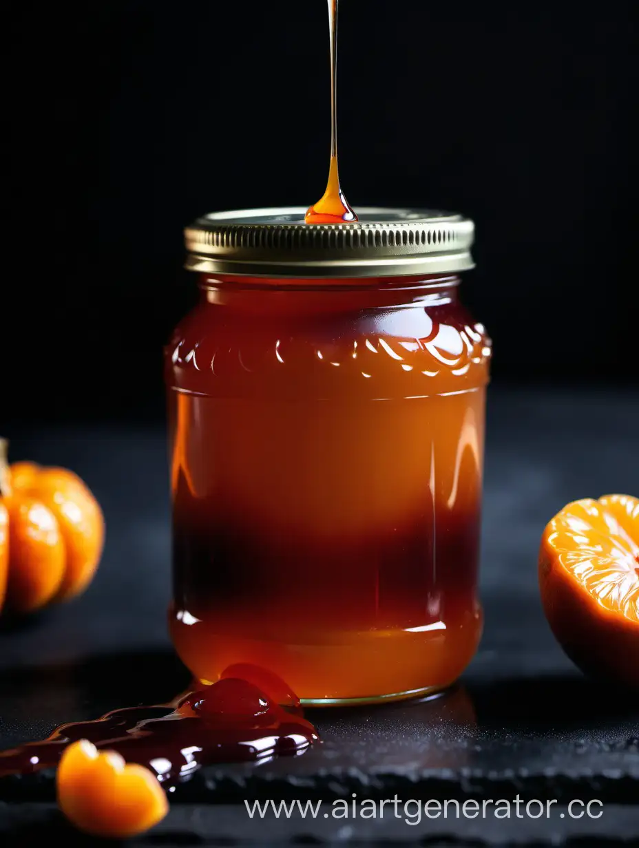Dripping-Mandarin-Jam-on-Metal-Jar-Lid