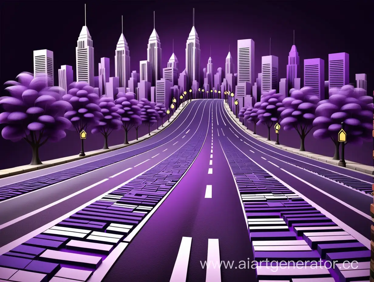 Vibrant-Urban-Landscape-Musical-Cityscape-with-Purple-Notes-Road