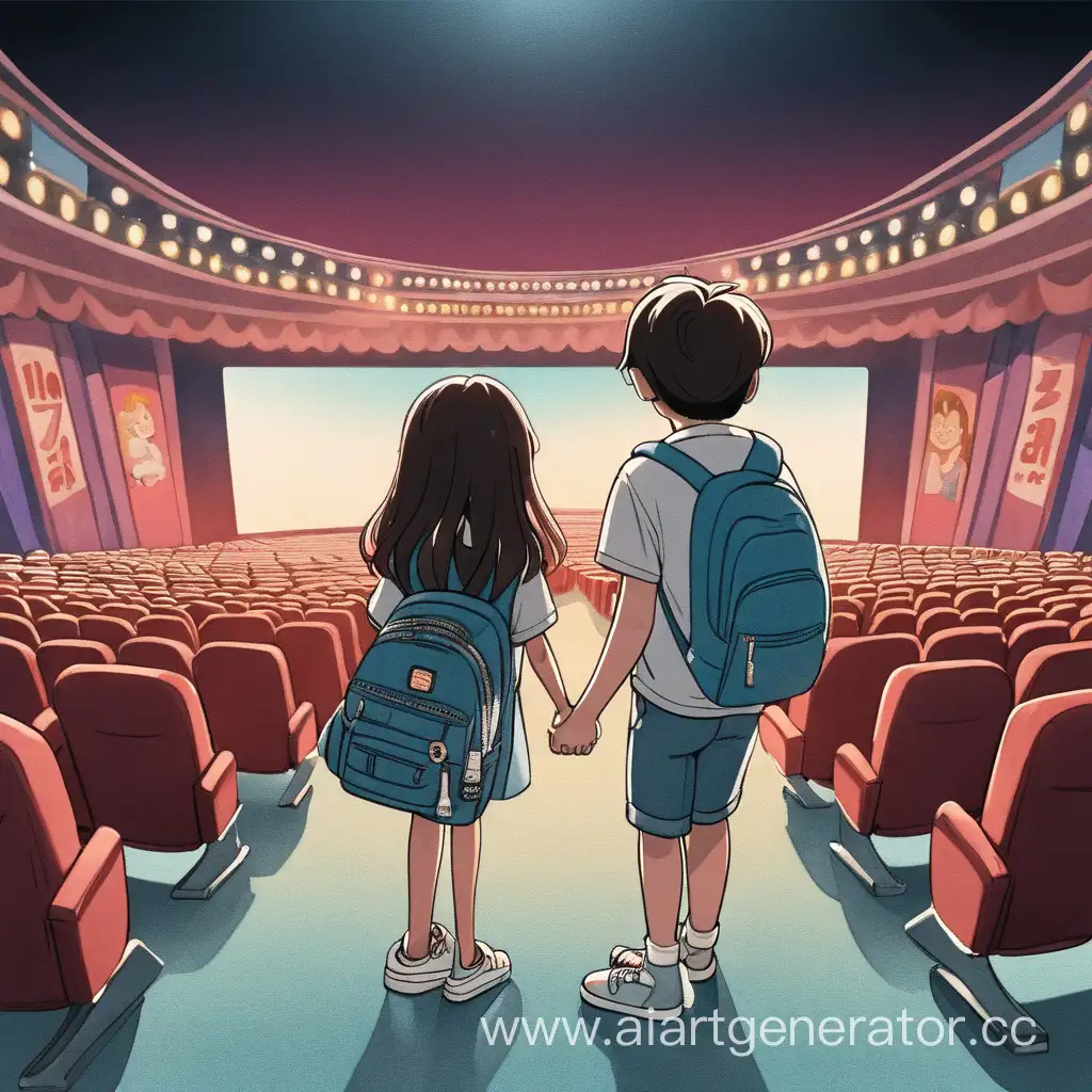 A girl and boy go to a movie