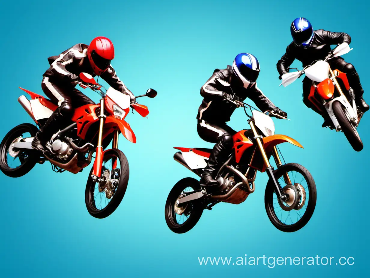 HighSpeed-Motorcycles-Jumping-on-Light-Blue-Background