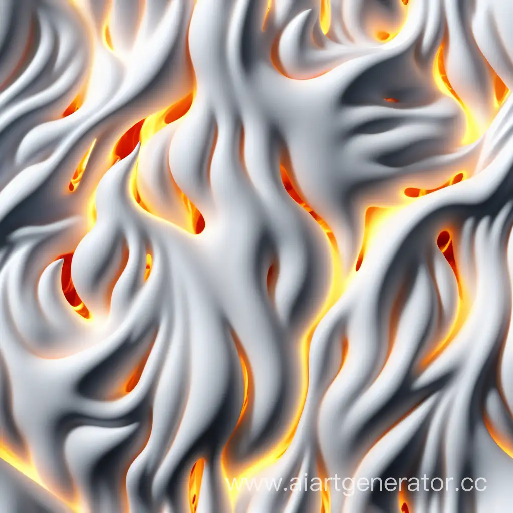 simple photo of a 3D bright flame texture, made of bright white lava.