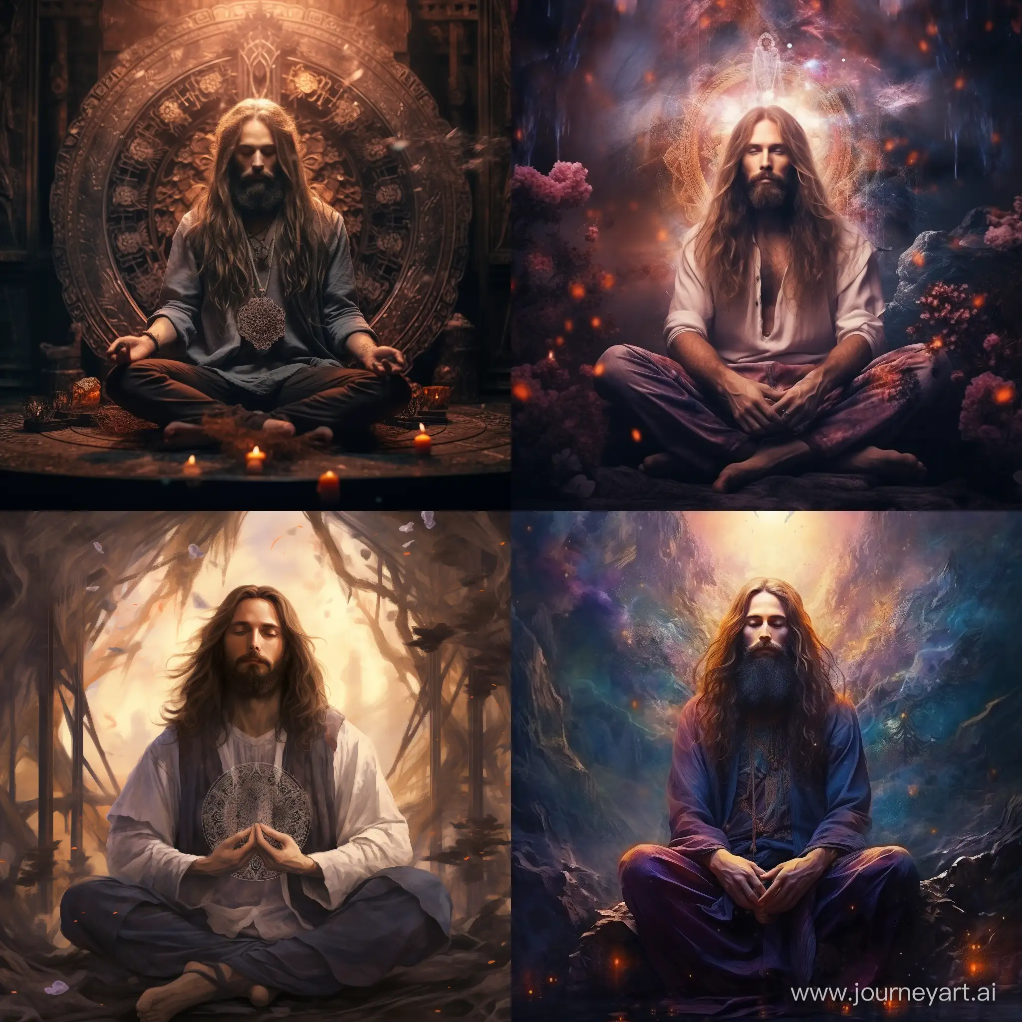 Bearded-Man-Meditating-in-Mystical-Art-Setting