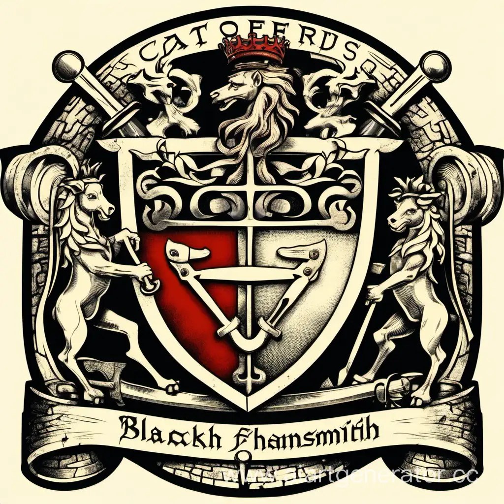 RedHaired-Blacksmith-Forging-Nail-on-Coat-of-Arms