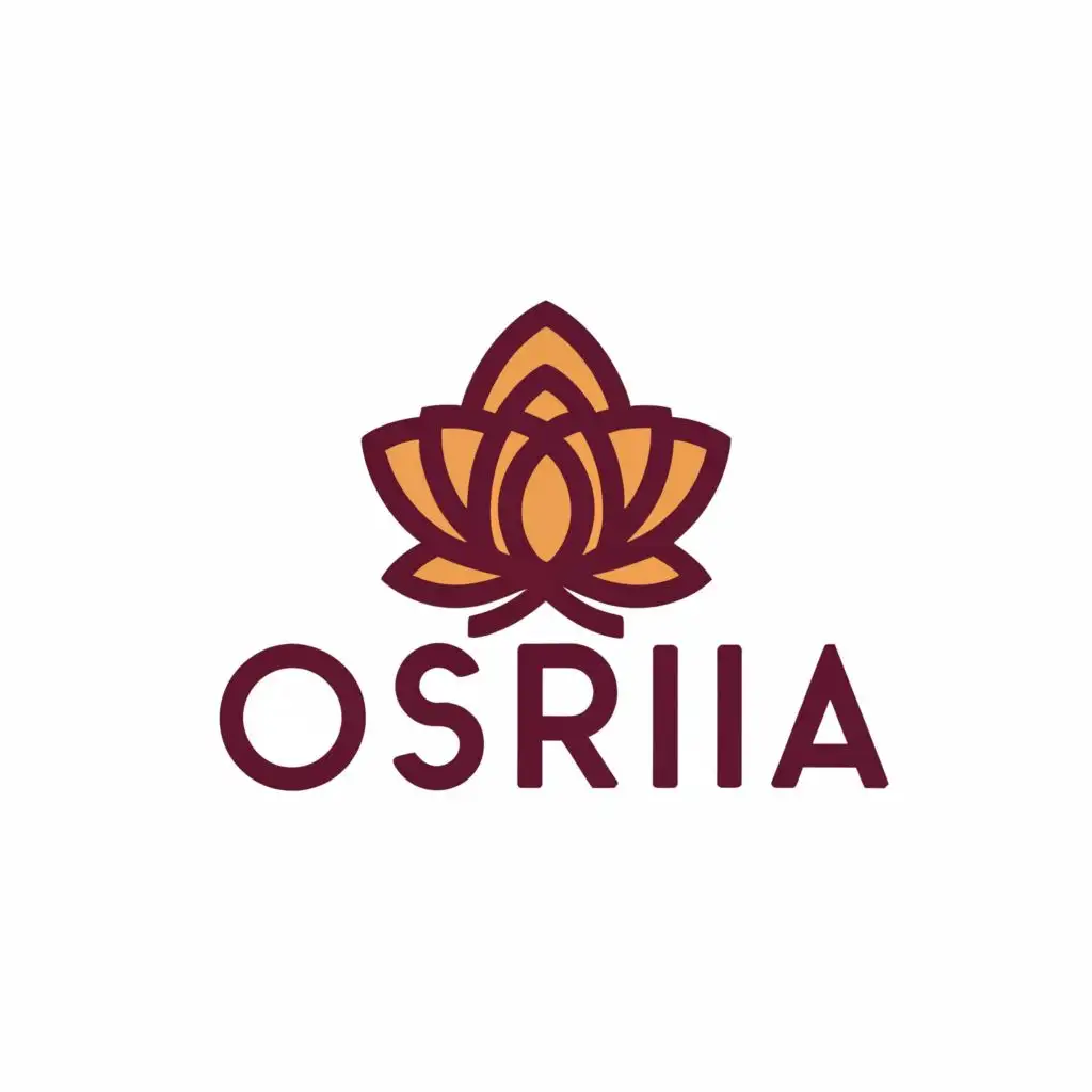 logo, ancient Egyptian rose, social media, Ancient Egypt colors, with the text "Osiria", typography