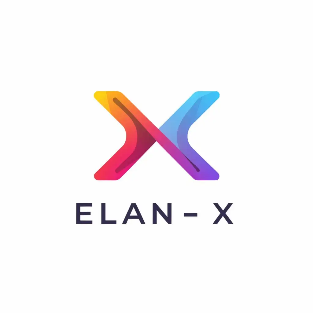 a logo design,with the text "Elan-X", main symbol:X,Minimalistic,be used in Technology industry,clear background