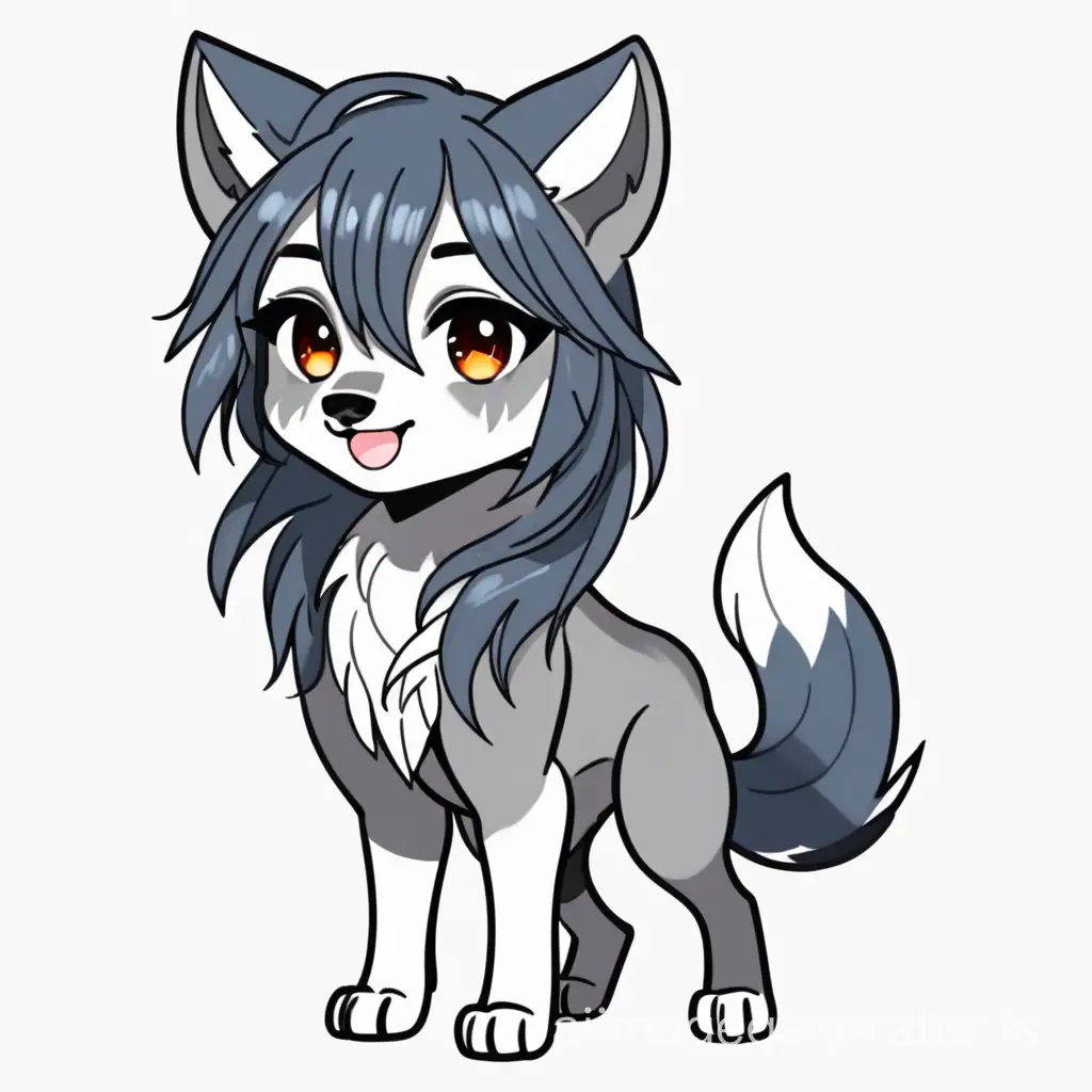 chibi wolf female animal