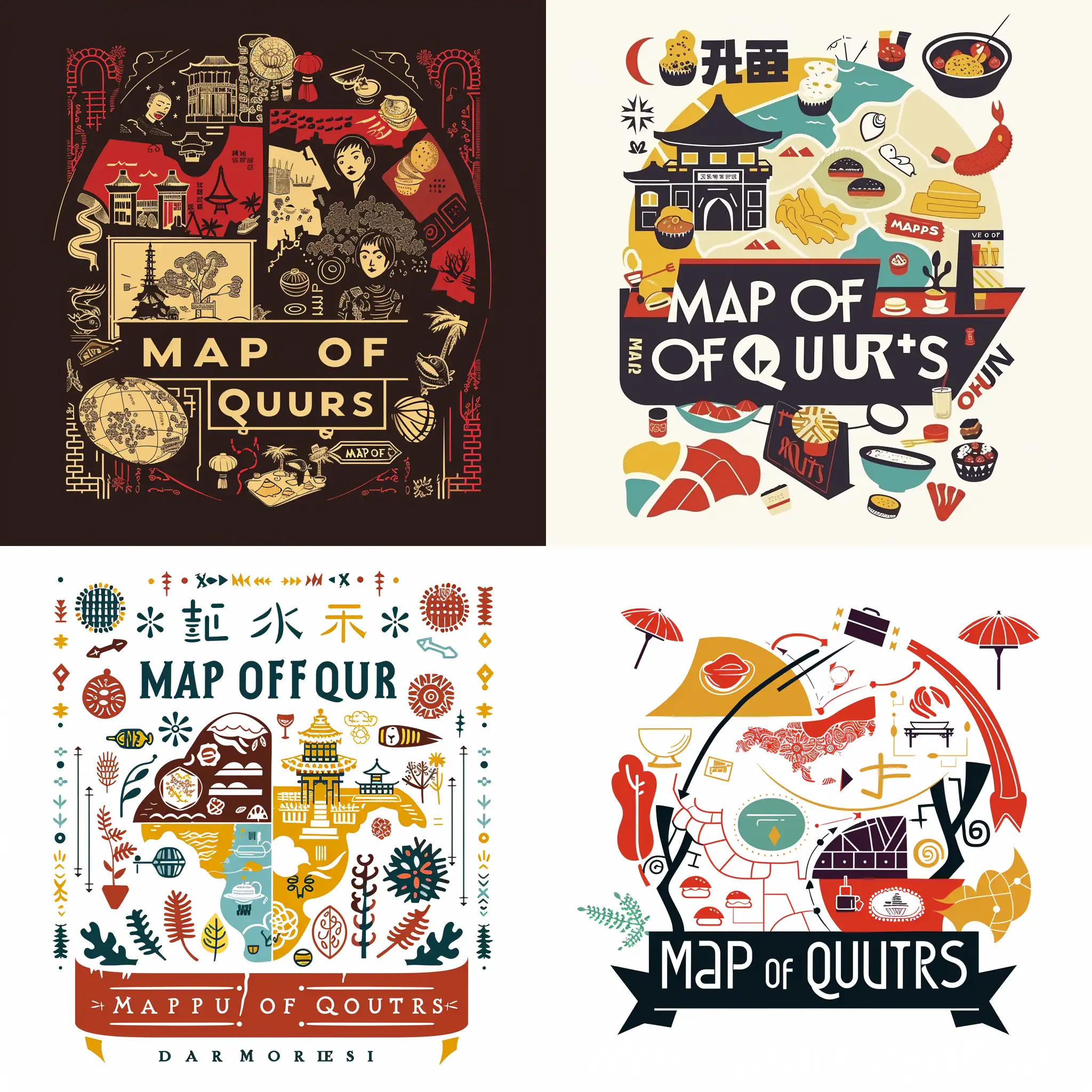 Diverse-Culinary-Fusion-Map-of-Quarters-Restaurant-Cluster-Logo