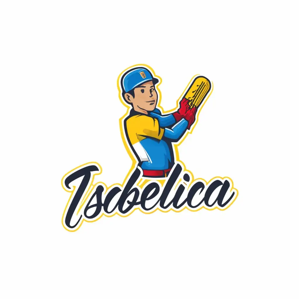 a logo design,with the text "ISABELICA", main symbol:a baseball ball with venezuelan flag on it, with fury of colors,Moderate,be used in Sports Fitness industry,clear background
