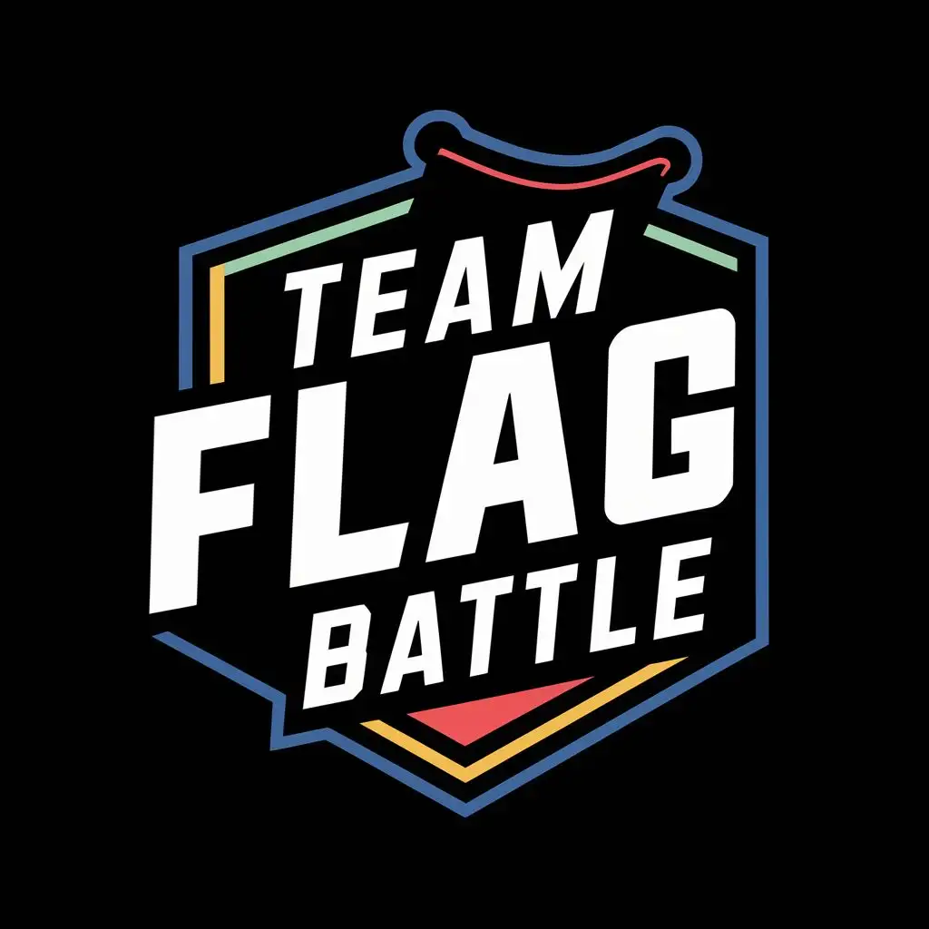 logo, capture the flag, with the text "team flag battle", typography