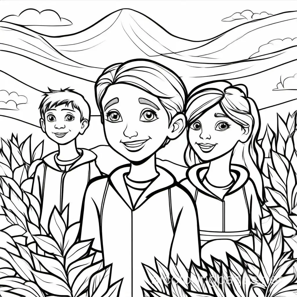 Their charisma radiates as they engage with the world around them, displaying a natural magnetism and confidence that draws others in., Coloring Page, black and white, line art, white background, Simplicity, Ample White Space. The background of the coloring page is plain white to make it easy for young children to color within the lines. The outlines of all the subjects are easy to distinguish, making it simple for kids to color without too much difficulty