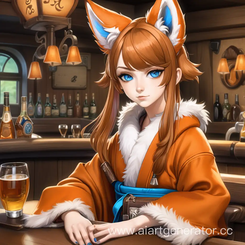 Mischievous-FoxGirl-in-Brown-Kimono-at-Tavern-with-Stolen-Wallet