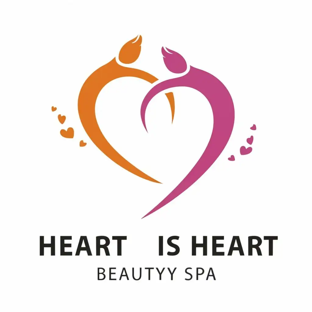 logo, two hearts, with the text "Heart is Heart", typography, be used in Beauty Spa industry