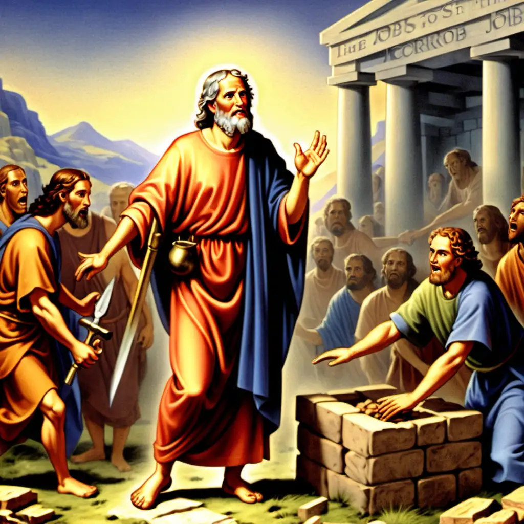 Biblical Depiction of Job Enduring Trials and Tribulations