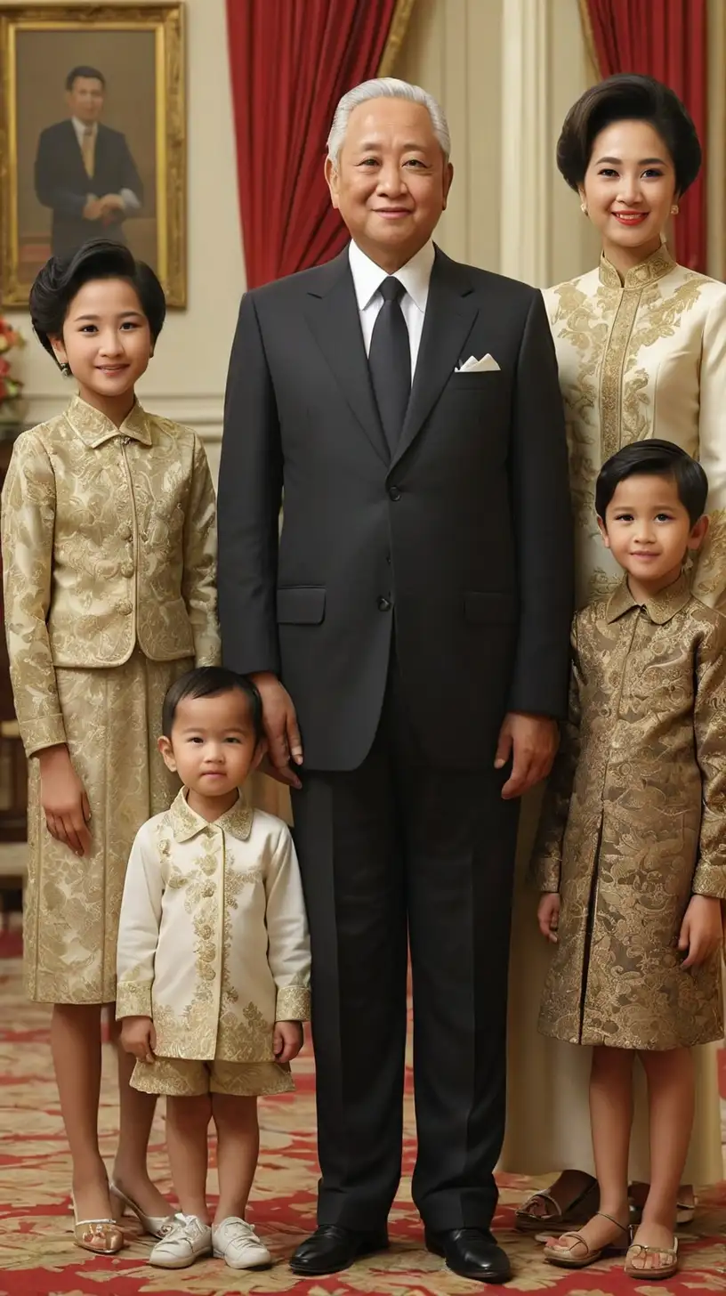 Show  that   Suharto and his family members amassed vast wealth during his presidency.  Show his family members living in a luxurious life