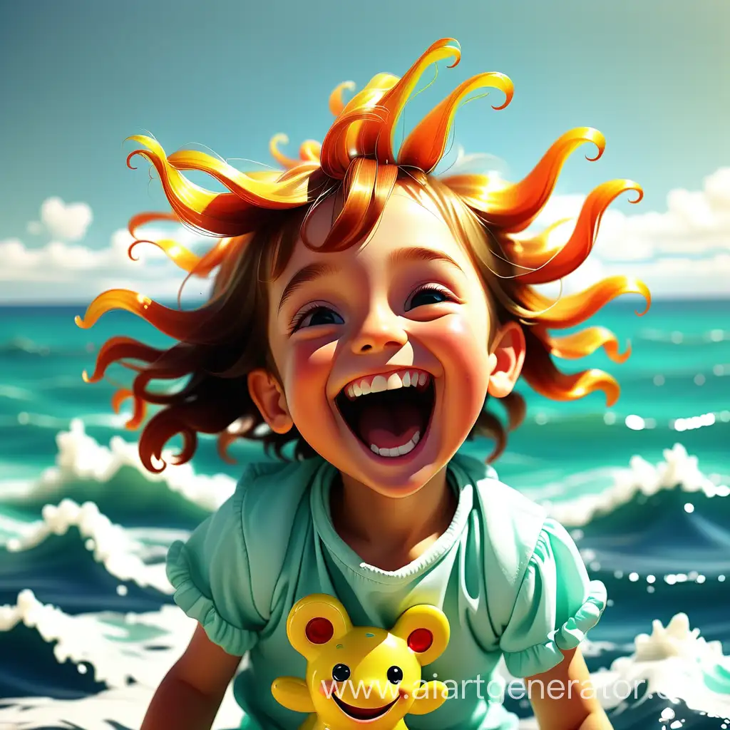 Яркая счастливая жизнь в детстве море