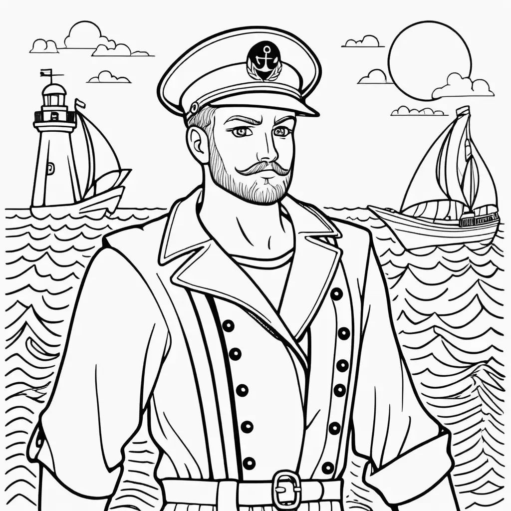 Sailor Coloring Page for Kids