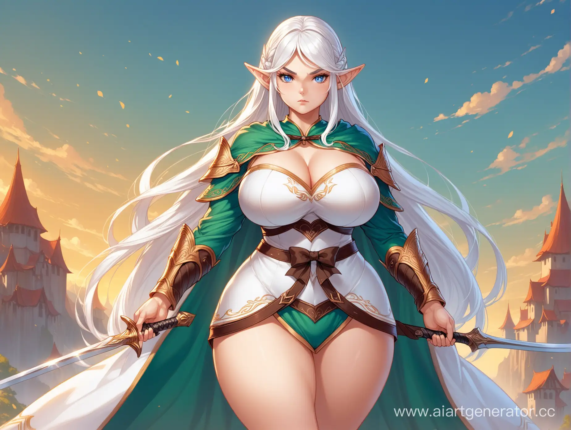 Elegant-Elf-Warrior-with-Bow-Fantasy-Character-Portrait