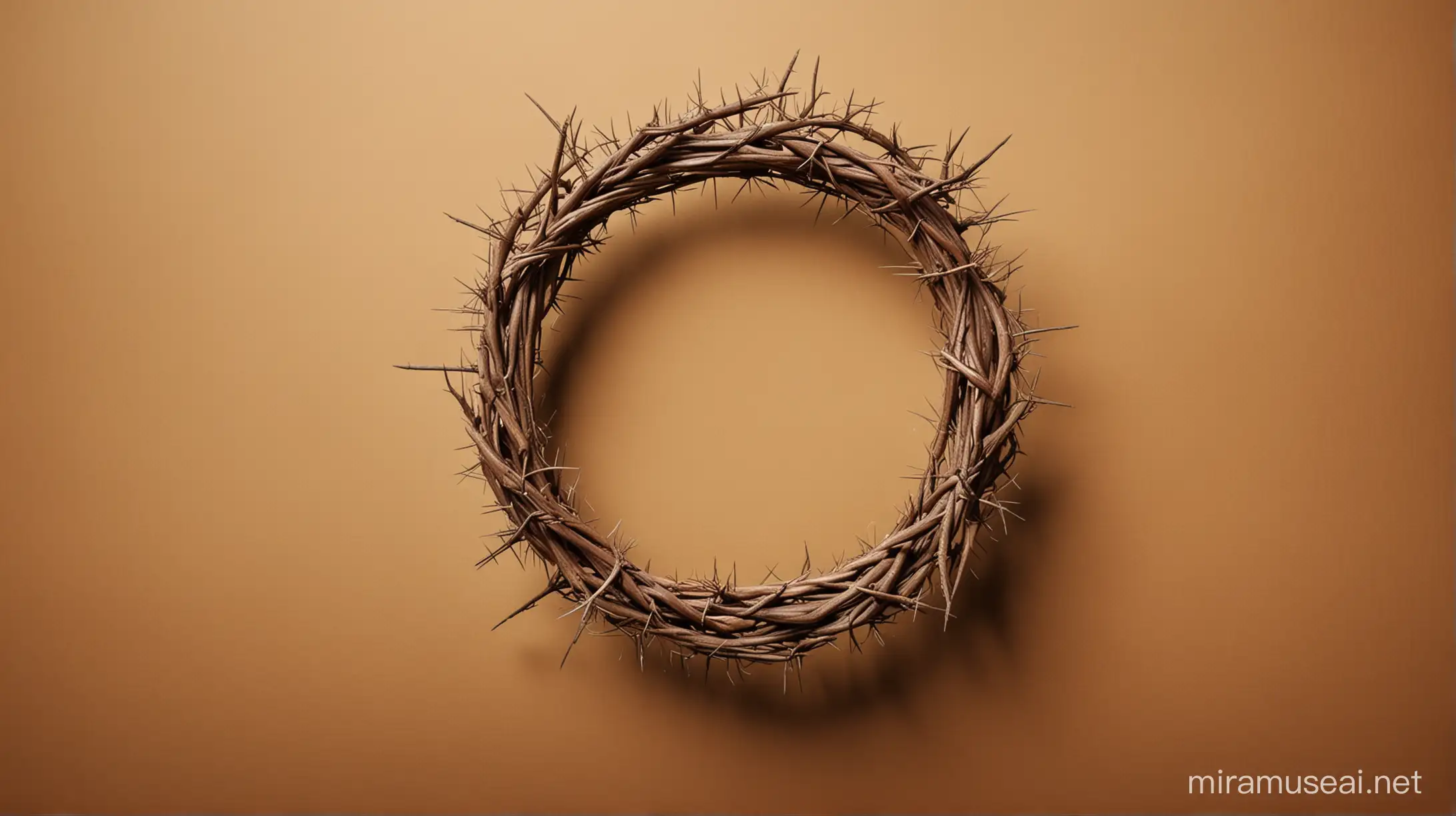 Religious Banner with Crown of Thorns on Brown Background