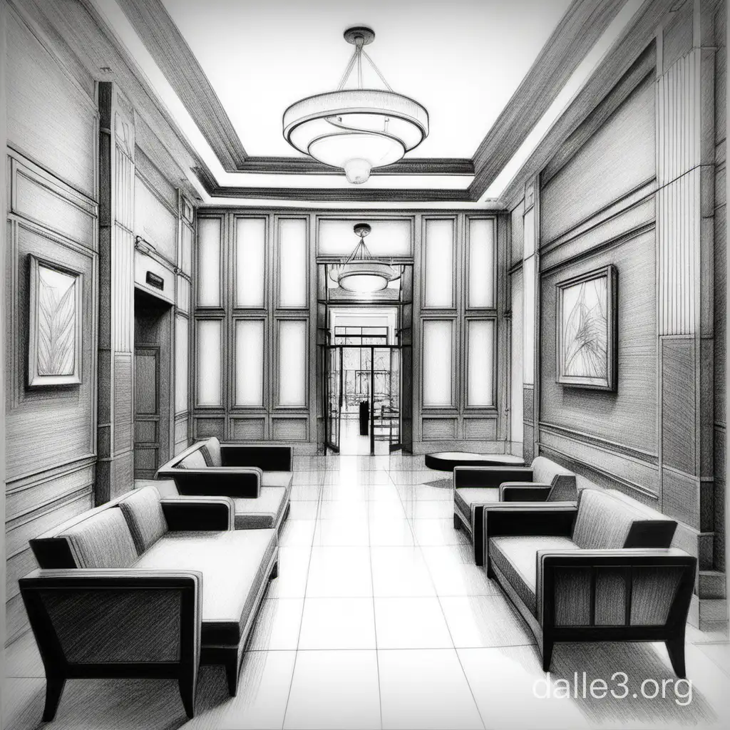 lobby pencil drawing