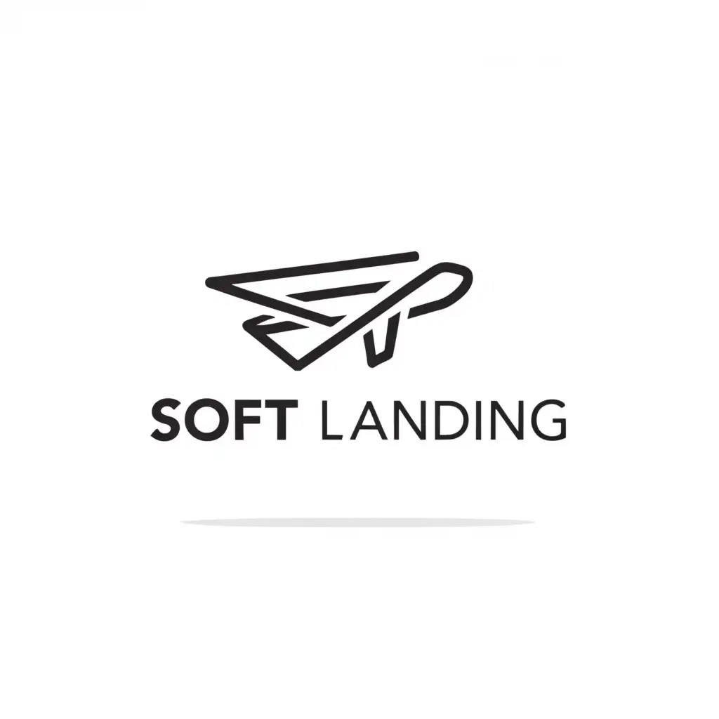 a logo design,with the text "soft landing", main symbol:airplane,Moderate,be used in Technology industry,clear background