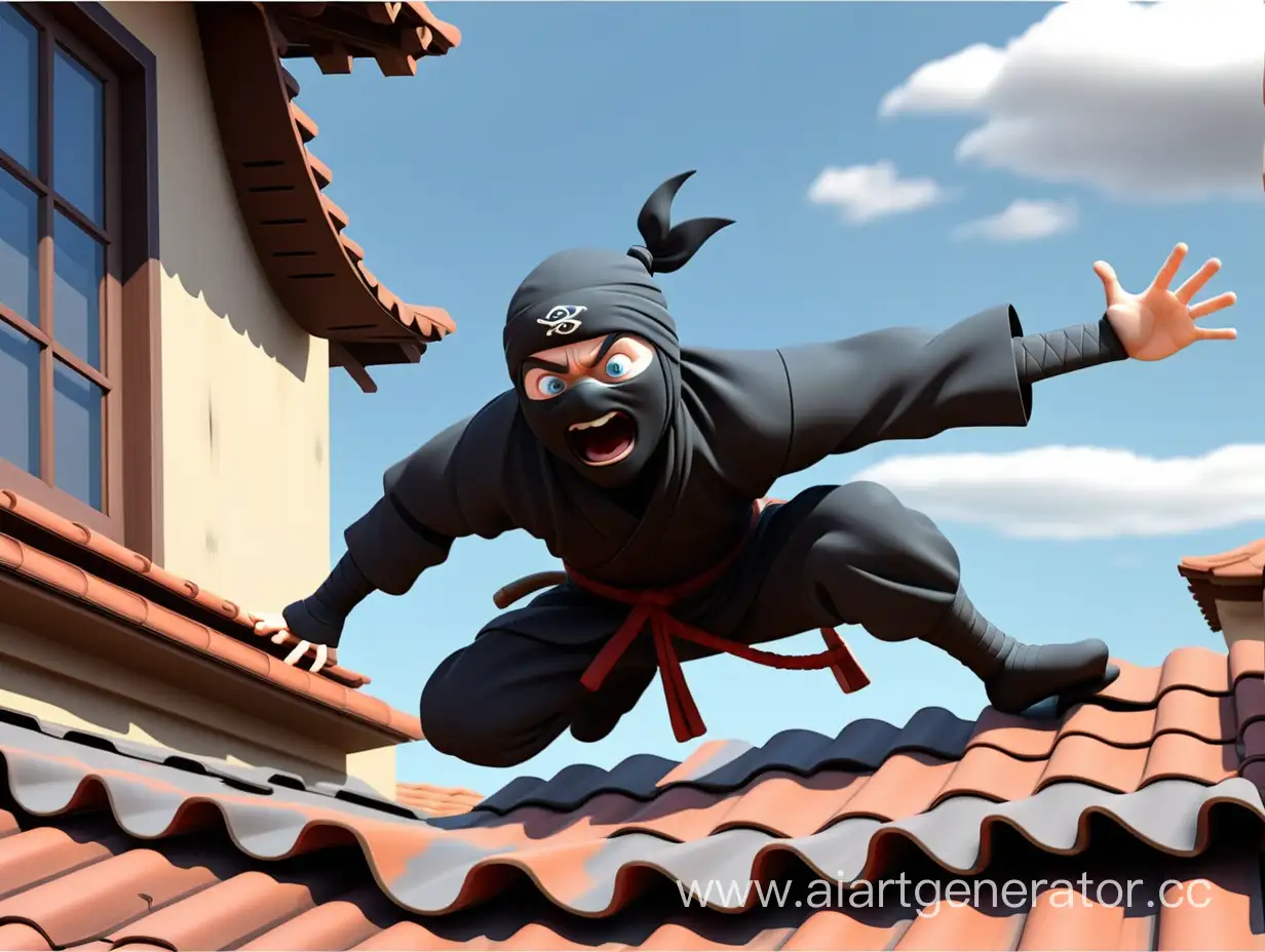 Amusing-Ninja-Tumble-from-Rooftop