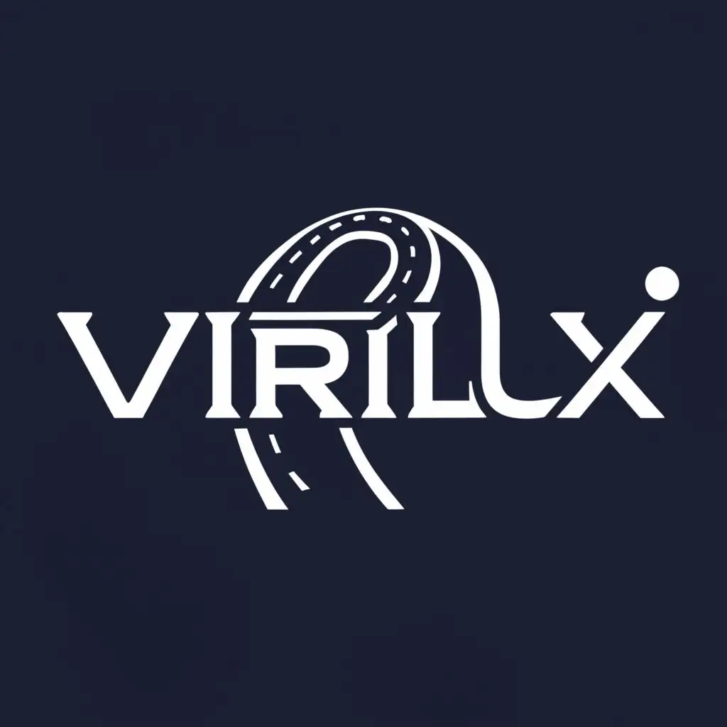 a logo design,with the text "VIRILUX", main symbol:road, traffic, signs,Moderate,clear background