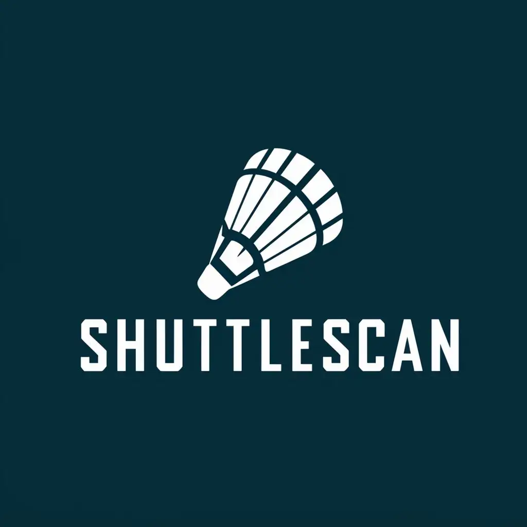 logo, Shuttlecock, with the text "SHuttleScan", typography