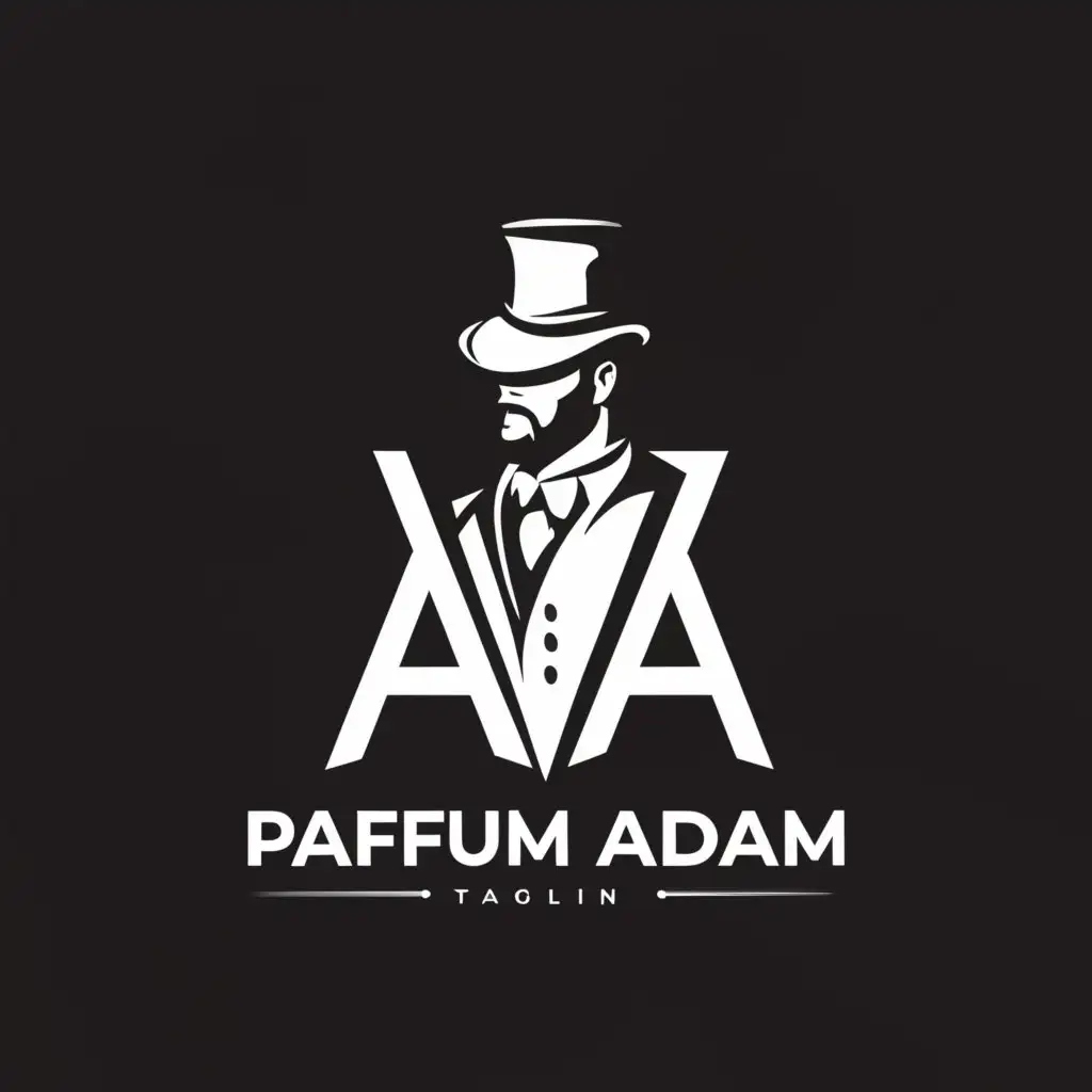 a logo design,with the text "Parfum Adam", main symbol:P and A letters, and it should be like a man. And my logo name is Parfum Adam.,Moderate,clear background
