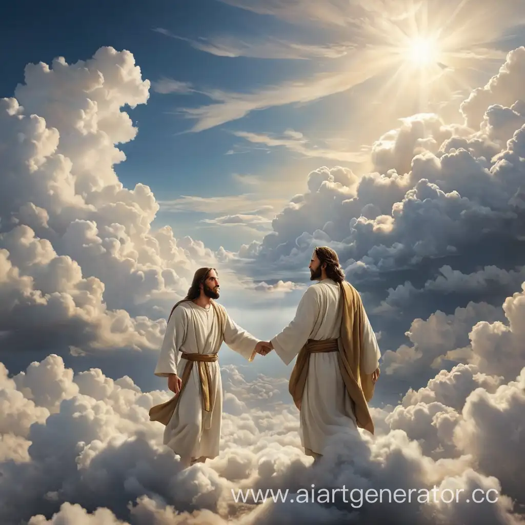 Jesus met a man in the clouds