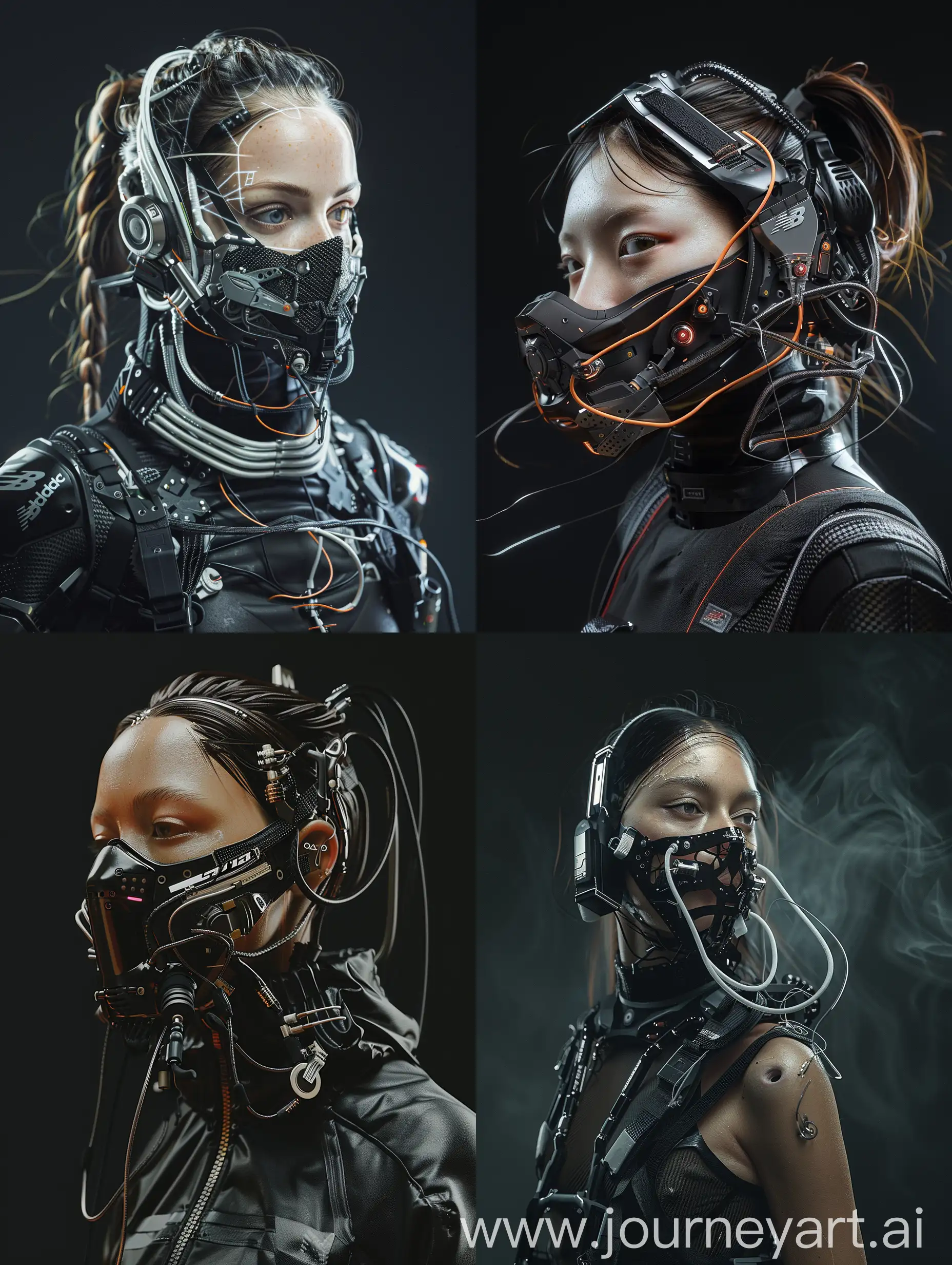 Futuristic-Cyberpunk-Woman-in-Carbon-Fiber-Mask