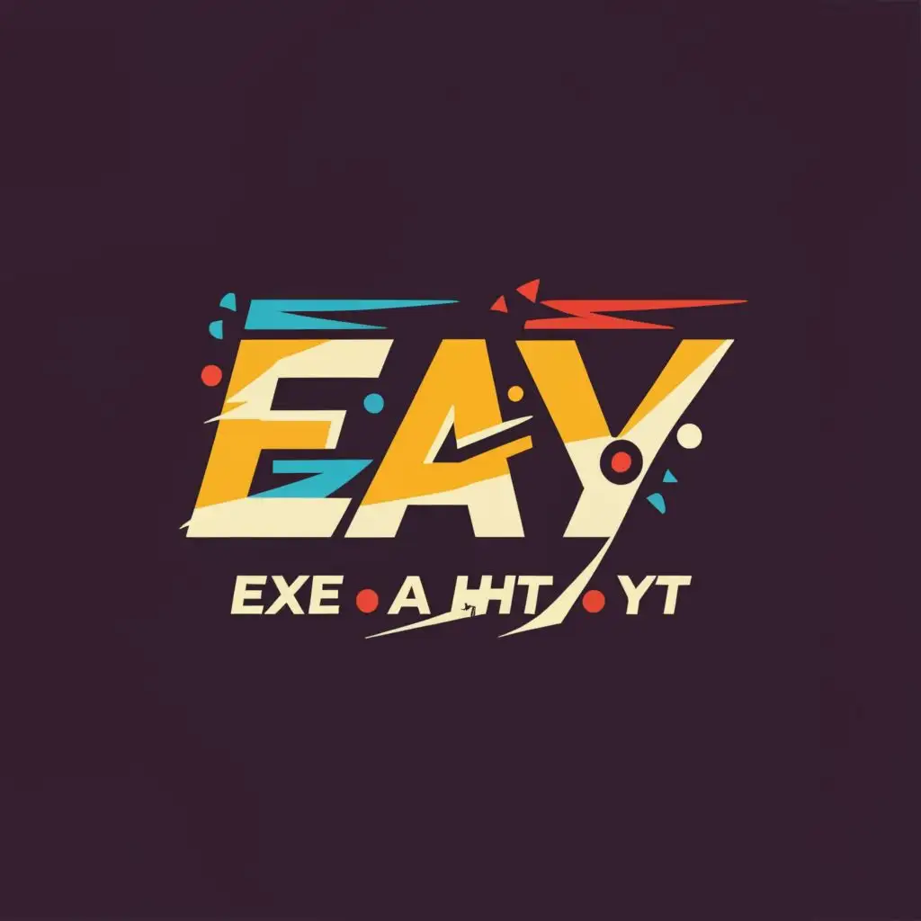 logo, EAY, with the text "EXE AHT YT", typography, be used in Entertainment industry