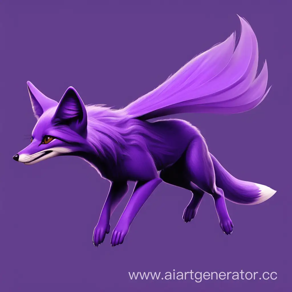 Graceful-Flight-of-the-Enchanting-Purple-Fox