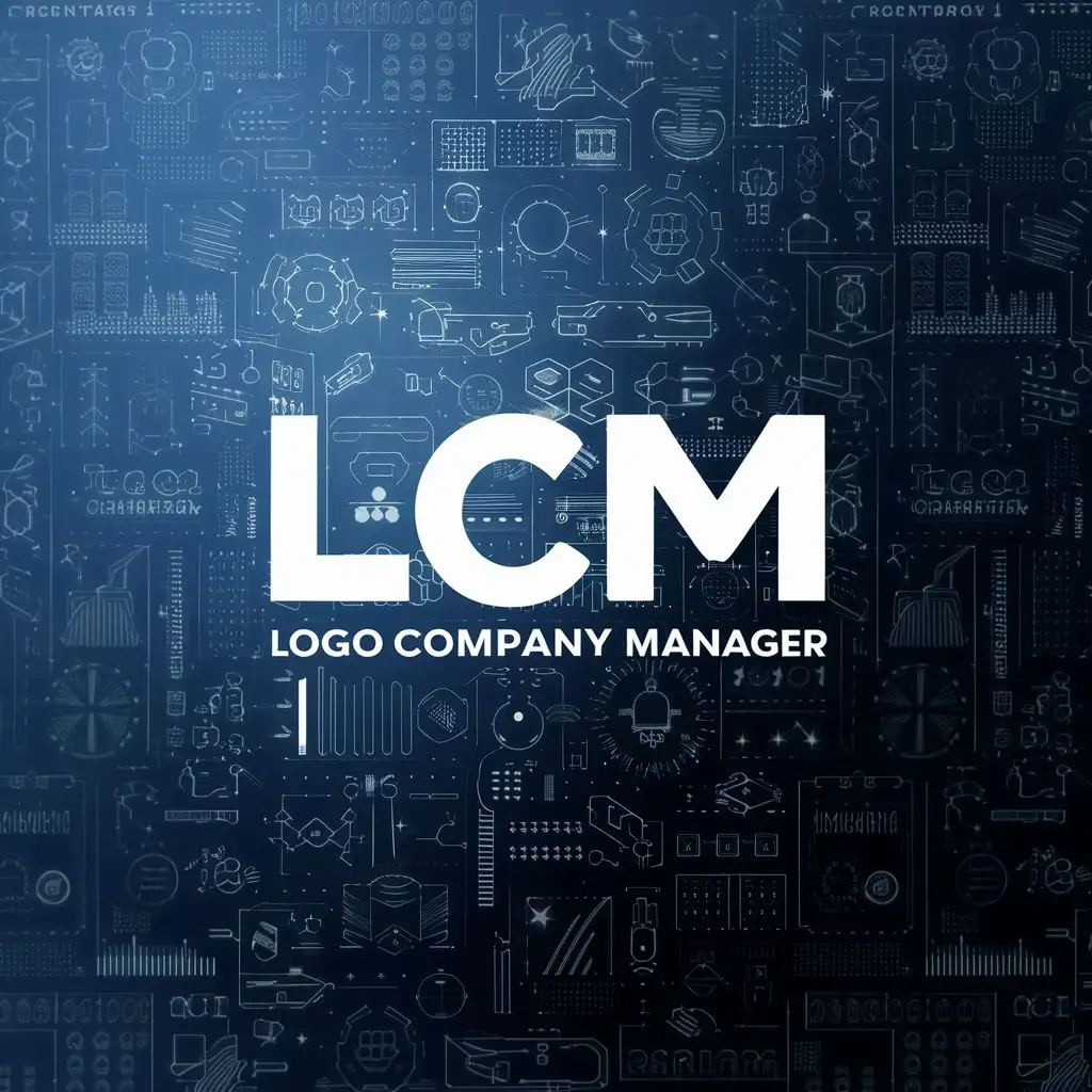 logo, LCM, with the text "Logo Company Manager", typography, be used in Technology industry