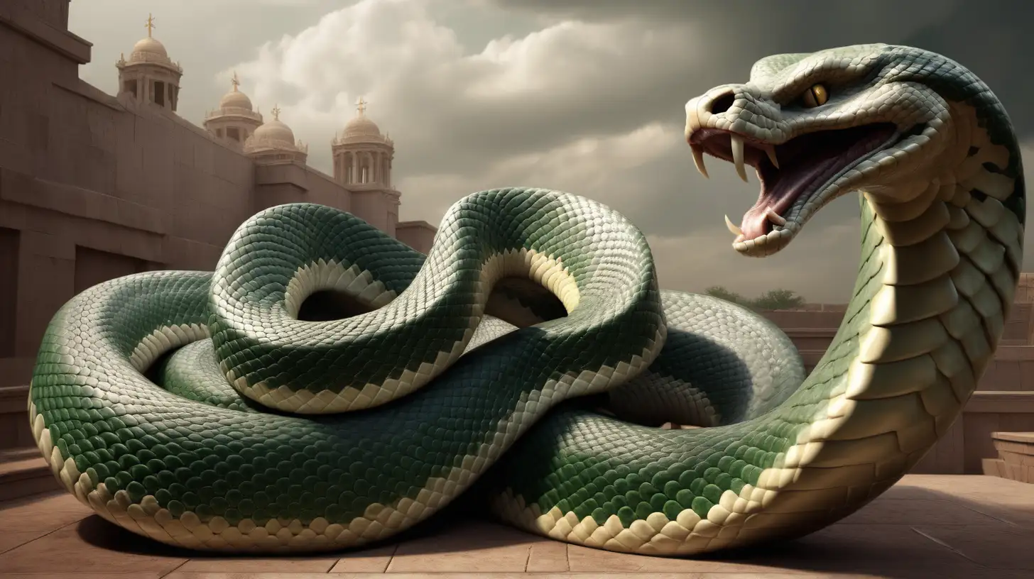 Majestic Biblical Serpent Art Intricate Giant Snake Depiction | MUSE AI