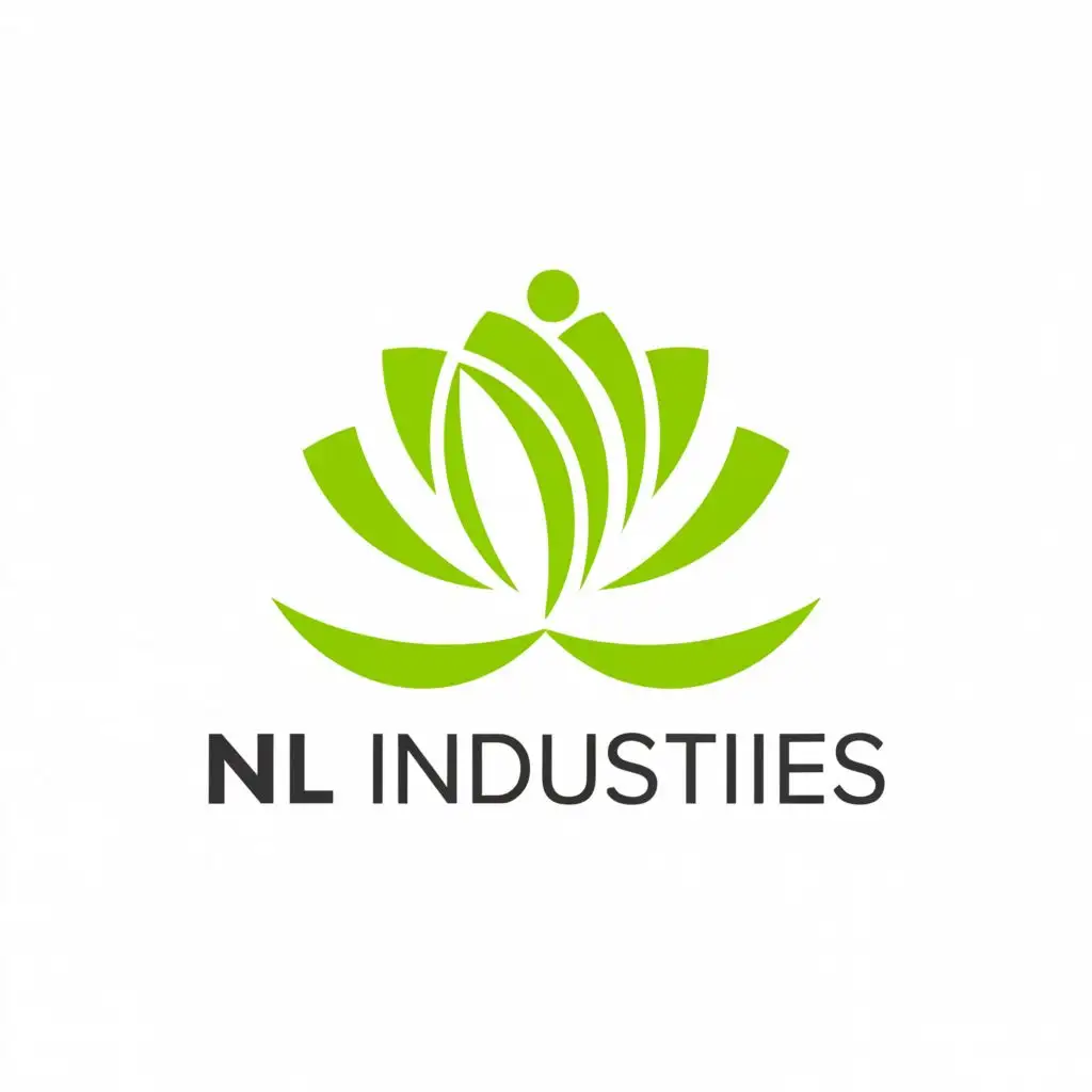 LOGO-Design-for-NL-Industries-Green-Flower-Symbol-in-Minimalistic-Style-for-Automotive-Industry