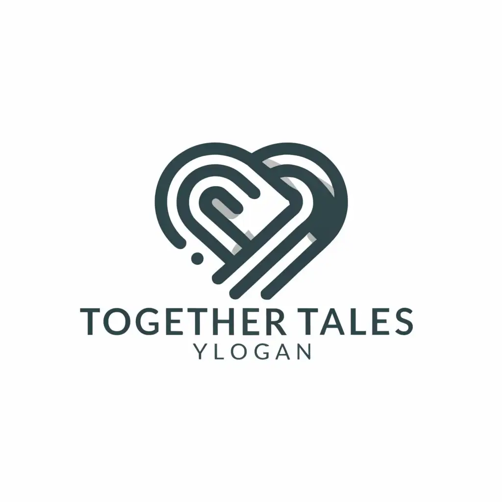 a logo design,with the text "ES togethertales", main symbol:heart,Moderate,clear background