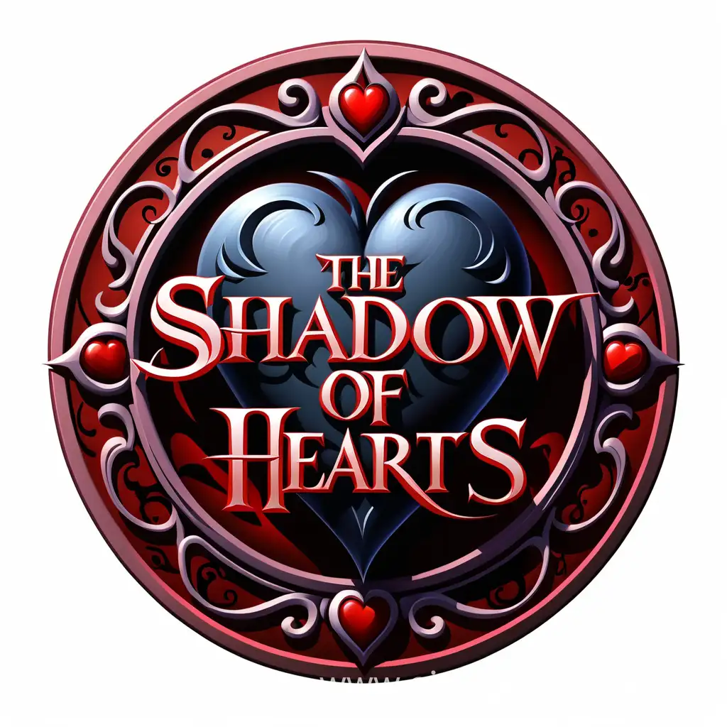 КРУГЛЫЙ ЛОГОТИП ДЛЯ ИГРЫ С НАЗВАНИЕМ SHADOW OF HEARTS