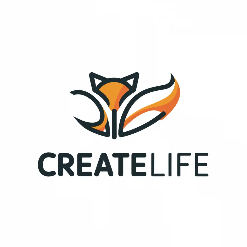 a logo design,with the text "CREATELIFE", main symbol:FOX,Moderate,be used in Education industry,clear background