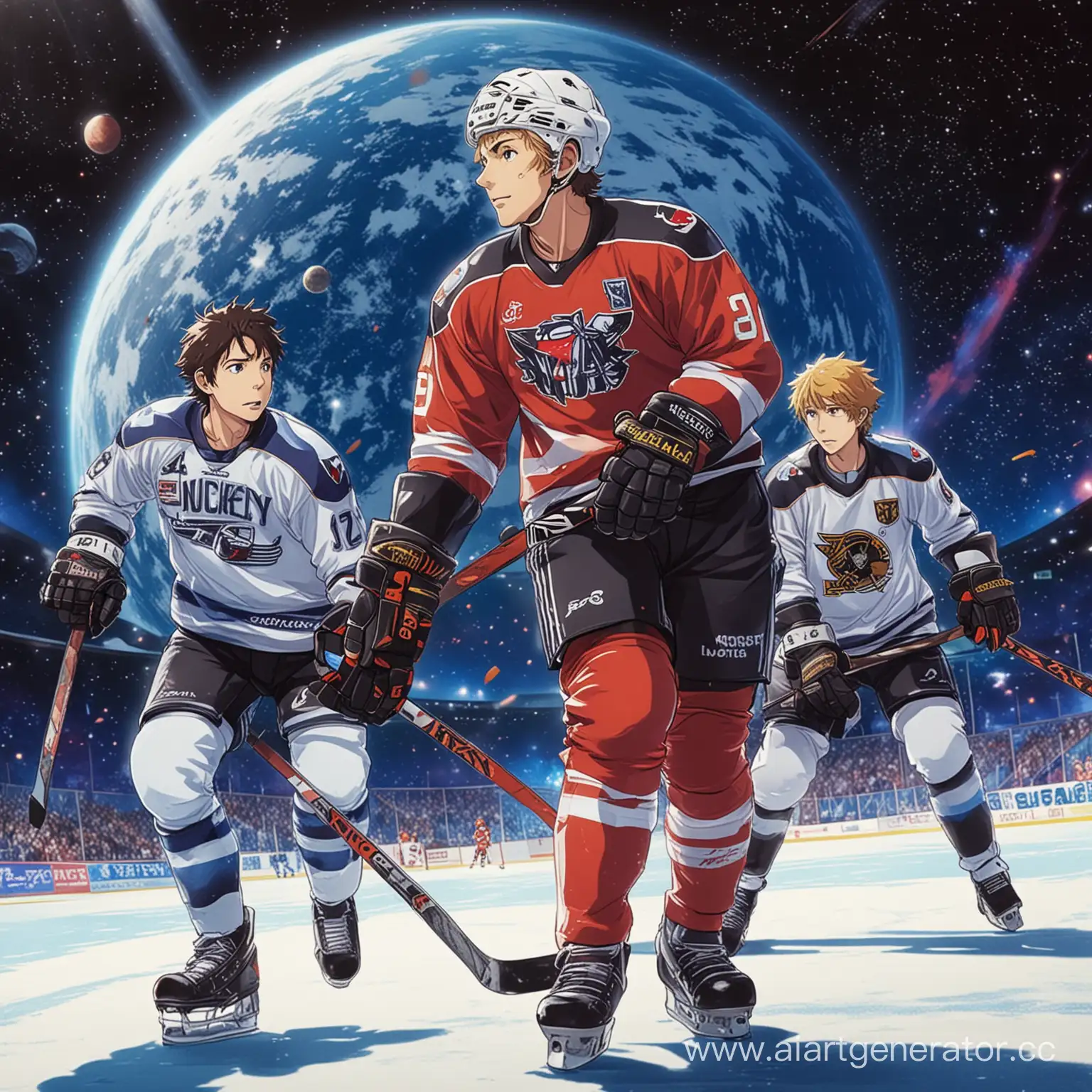 Hockey-Match-in-Space-Summer-Anime-Style
