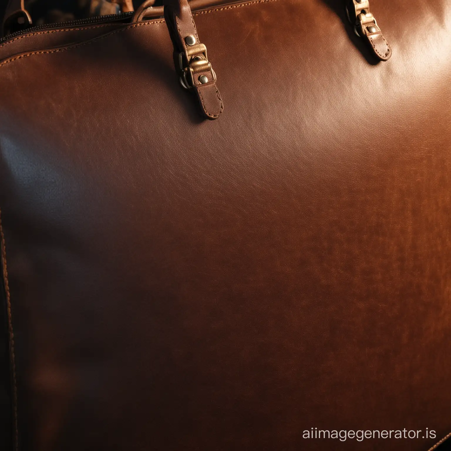 a ray of light on a leather bag