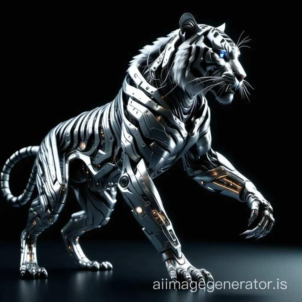 Futuristic-Silver-Cyberpunk-Tiger-Striking-8K-Full-Body-Profile-on-Black-Background