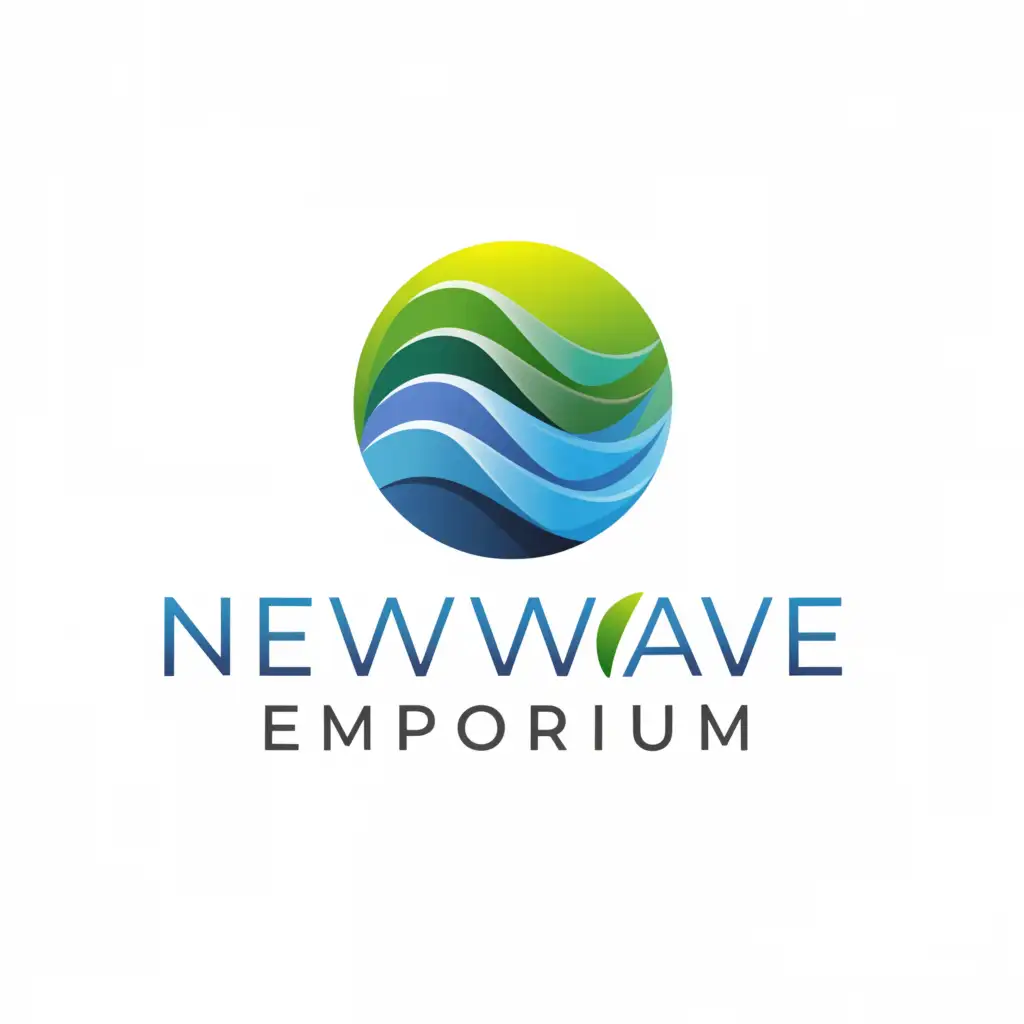 a logo design,with the text "NEW WAVE EMPORIUM", main symbol:Wave,Moderate,be used in Internet industry,clear background