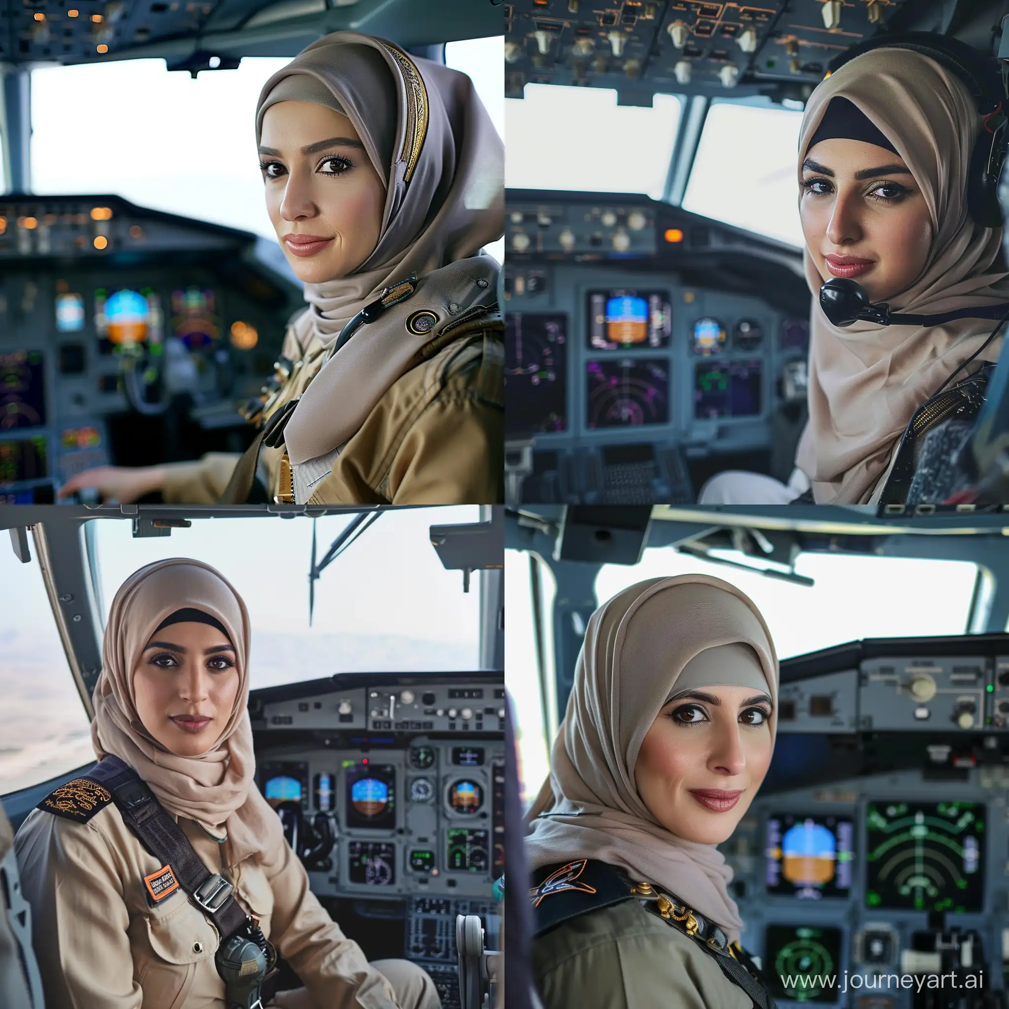 Muslim-Woman-Pilot-in-the-Cockpit-of-a-Modern-Airplane