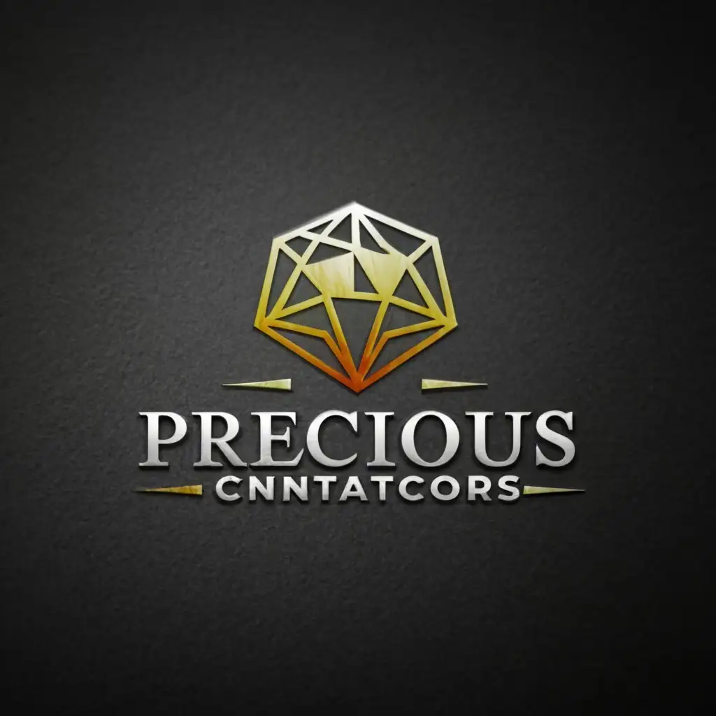 a logo design,with the text "precious contractors", main symbol:shining stone,Moderate,clear background