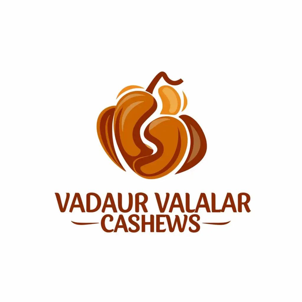 LOGO-Design-For-Vadalur-Vallalar-Cashews-Elegant-Text-with-Cashew-Nut-Symbol-on-Clear-Background
